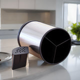 360 Degree Rotating Stainless Steel Holder for Kitchen Counter with Drain Holes