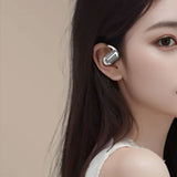 Wireless Open Ear Headphones  LCD Display Bluetooth 5.4 Earphones Touch Control Silver