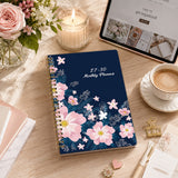 2027 to 2030 A5 Spiral Four Year Planner Notebook Monthly Goals Style 3