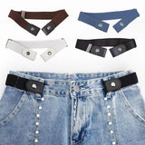 4Pcs Buckle-free Stretch Elastic Belt Invisible No Bulge Hassle For Jean Men Women