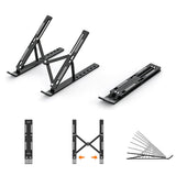 Foldable Laptop Tablet Stand Aluminum Portable 6 Height Levels Black