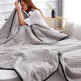 Summer Blankets Air Condition Comfort Lightweight Thin Quilt Grey