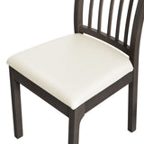 4Pcs Chair Seat Cushion Covers Water Resistant PU Leather Chair Pad Slipcover for Kitchen Dining Chair White