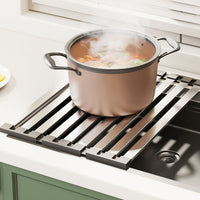 Foldable Over Sink Drying Drainer Stainless Steel Dish Rack for Kitchen