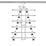 2PCS Saving Hanging Pants Hangers with 12 Clips and 360 Degrees Swivel Hook