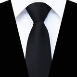 Pre-Tied Zip Necktie 8cm for Men Wedding Business Formal Black