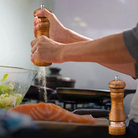 Manual Wooden Salt Grinder Adjustable Pepper Mill Shaker Brown