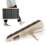 Foldable Adjustable Dog Ramp – For Couch and Bed with Non-Slip Carpet Surface
