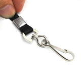 50PCS ID Badge Lanyards Polyester Flat with 360 Swivel Hooks Black
