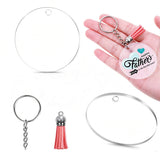 120 PCS Clear Acrylic Blank Keychain Pendant DIY Craft Set
