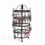 4-Tier Rotating Earring Spin Table 144 Holes Earring Organizer Display Stand Black