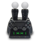 4-in-1 Charger Charging Dock for Sony PS4 Playstation 4 VR PS/VR Move Controllers