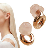 Silicone Noise Reduction Earplugs Reusable with 3 Pairs Ear Tips Gold