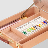 Portable Wooden Tabletop Easel Solid Wood Sketchbox for Painting Art Drawing