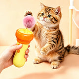 Retractable Cat Teaser Launcher Automatic with 2 Plush Balls for Cats Dogs Orange