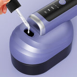 Portable Wireless Electric Hair Comb with Vibration and Oil Mist Spray Purple