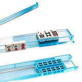 Non-Slip Mahjong Racks with Pushers Gift Ready Mahjong Gifts Blue