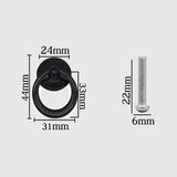 8pcs Ring Pull Handle Cabinet Knob Drawer Dresser Cupboard Drop Zinc Alloy Black