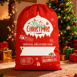Christmas Gift Canvas Bags Santa Sacks with Drawstring Closure Style 1