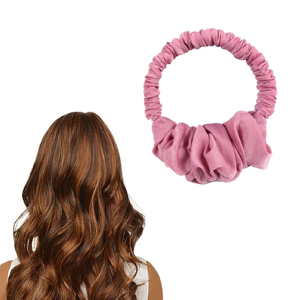 Heatless Curling Scrunchie No Heat Hair Roller for Long Hair Pink