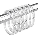 36 PCS Clear Plastic Shower Curtain Rings and C Shape Hooks for Bathrooms