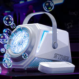 Remote Control Bubble Machine with LED Lights Bubble Maker Party Toy for Wedding Event White