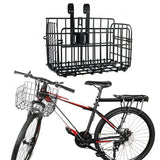 Bicycle Basket Front & Rear Hanging Storage Rack for Mountain Bike Black