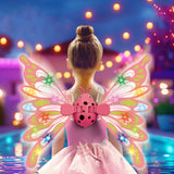 Fairy Wings with Lights for Girls Flying Fairy Toys Princess Cosplay Dress Up Gift