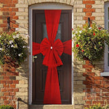 Large Red Christmas Door Bow – Outdoor Holiday Home Decoration