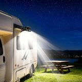 USB Cap Solar Light with 60 LEDs 3 Dimming Modes Easy Installation for Awning Camper Black