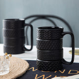Tire Shaped Ceramic Coffee and Tea Mug 500ML Creative Mug for Birthday Gift Style 1
