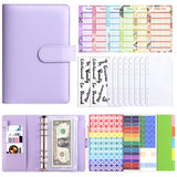 A6 Refillable Binder Notebook Detachable Planner for School Office & Travel Purple