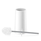 2 PCS Toilet Brush Set with 304 Stainless Steel Handle and Holder White