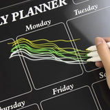 Set of 2Pcs Acrylic Magnetic Calendar for Fridge Clear Dry Erase Board Planner with 5 Colorful Markers Monthly and Weekly