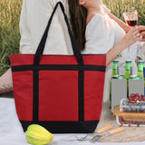 Insulated 39L Reusable Tote Bag for Grocery Shopping for Picnic Beach Grocery Red