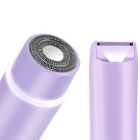 Dual Head Electric Hair Shaver for Women Painless Bikini Trimmer for Leg Arm Body Face Purple