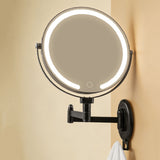 Extendable Wall Mirror LED 7X Magnification 3 Color Modes for Makeup