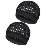 2 PCS Rolled Edge Crochet Mesh Sleep Hair Bonnet Caps