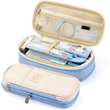 Large Capacity Pencil Case Student Teen Girls Boys Sky blue