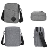 Men's Oxford Crossbody Shoulder Bag – Adjustable Strap Multi-Pocket Messenger Bag Gray