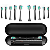 6-Mode Electric Toothbrush with 10 Brush Heads Rechargeable  Toothbrush Set for Home Travel Black