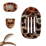 4-Piece Flat Hair Claw Clips Set for Women Strong Hold Hair Styling Accessories Oval Glossy Duckbill Clip
