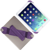 360 Degree Rotating Tablet Holder Stand with PU Leather Hand Strap Purple