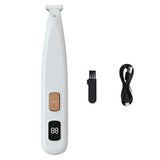 Cordless Pet Paw Trimmer with LED Light Dual-Speed Electric Grooming Tool for Dogs Cats White
