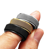 Anxiety Spinner Rings Silver Black Gold Mens Ladies Fidget Ring Rotating Titanium Steel