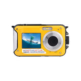 1080P Digital Underwater Camera with Dual Screen and 32GB TF Card Yellow