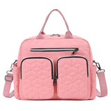 Large Mummy Bag Multi-Pocket Travel Nappy Tote Shoulder Bag Pink