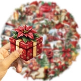 50 PCS Vintage Waterproof PET Christmas Stickers for DIY Crafts