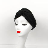 100% Silk Bonnet Sleep Cap for Women Hair Care Adjustable Knotted Turban Hat Black