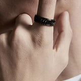 Fidget Spinner Ring for Anxiety Relief Stainless Steel for Adults & Teens Black
